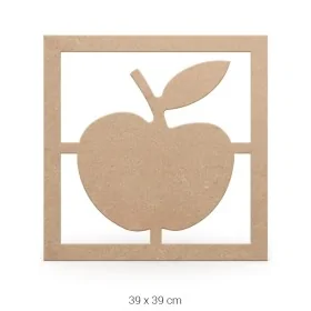 DS028 Elma Figürlü Dekoratif Duvar Süsü Ham Ahşap Boyanabilir Obje